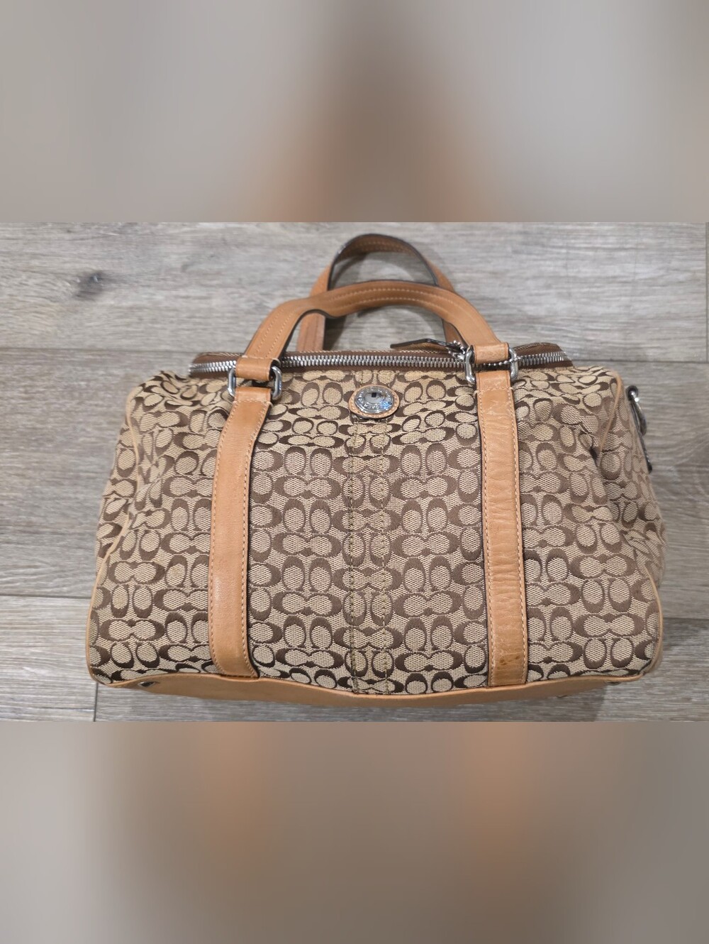 Coach Signature Canvas Travel Boston Bag F77118